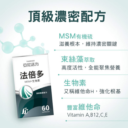 亞尼活力法倍多膠囊(生物素+MSM複方)