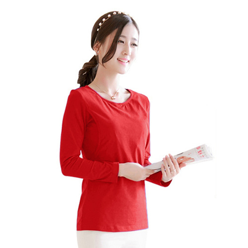 長袖內搭哺乳衣│修身顯瘦側餵哺乳衣