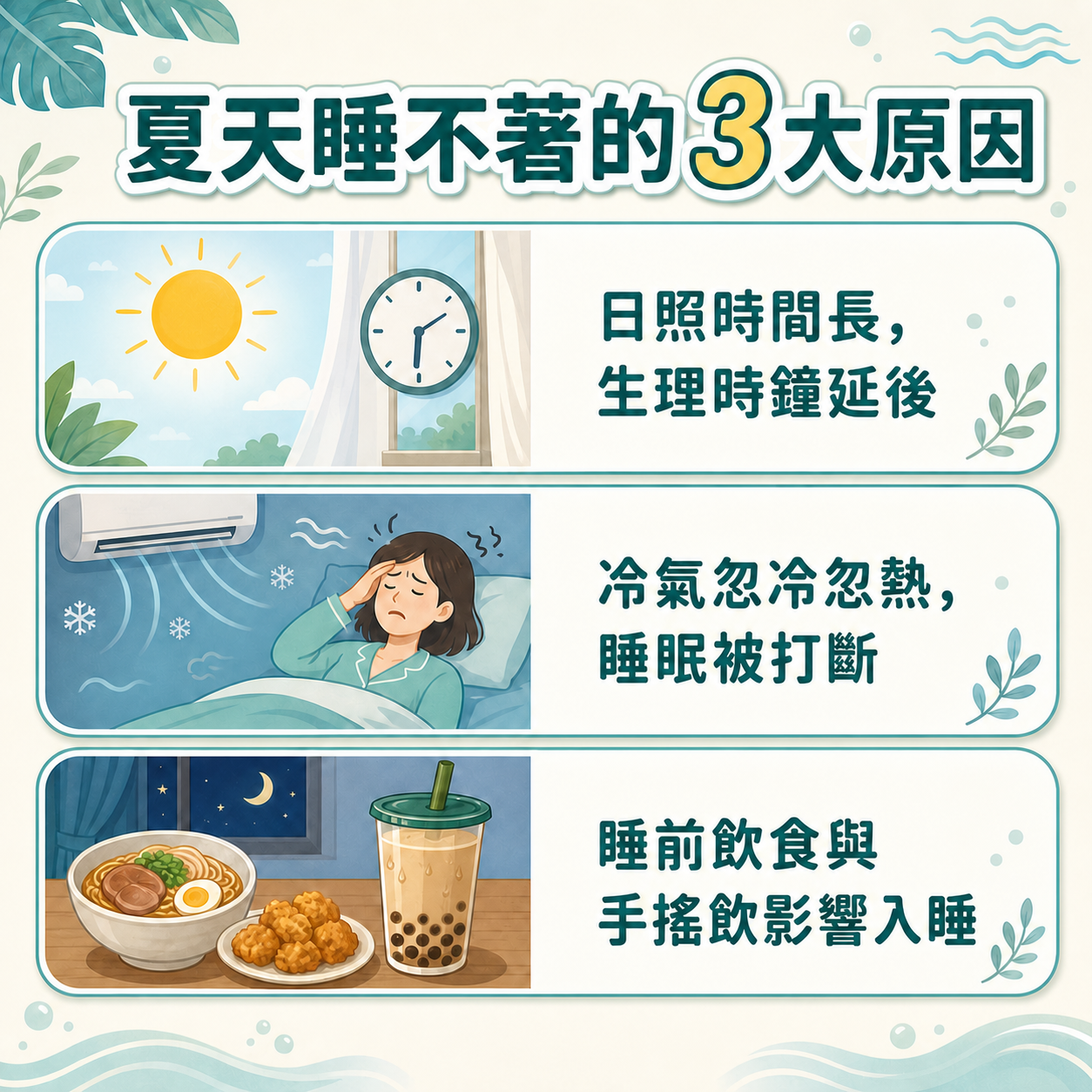 夏天睡不著的3大原因 夏天睡不著的3大原因