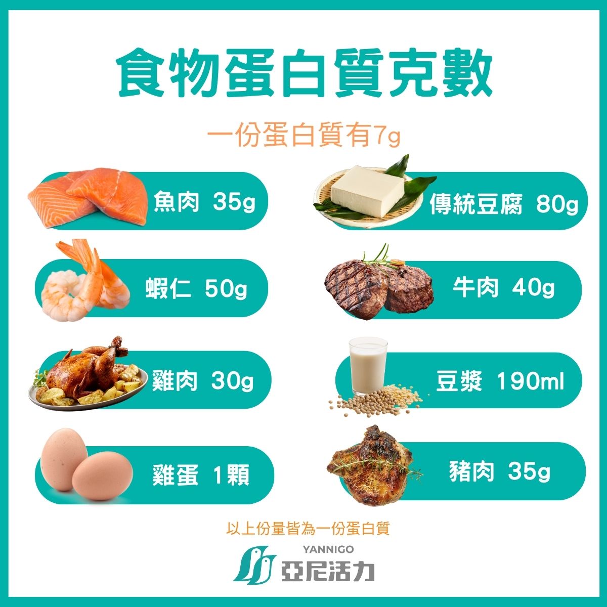 食物蛋白質克數 食物蛋白質克數