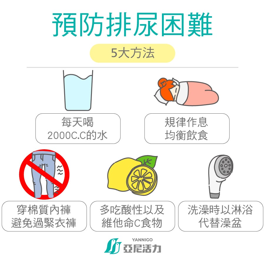 預防排尿困難五大方法