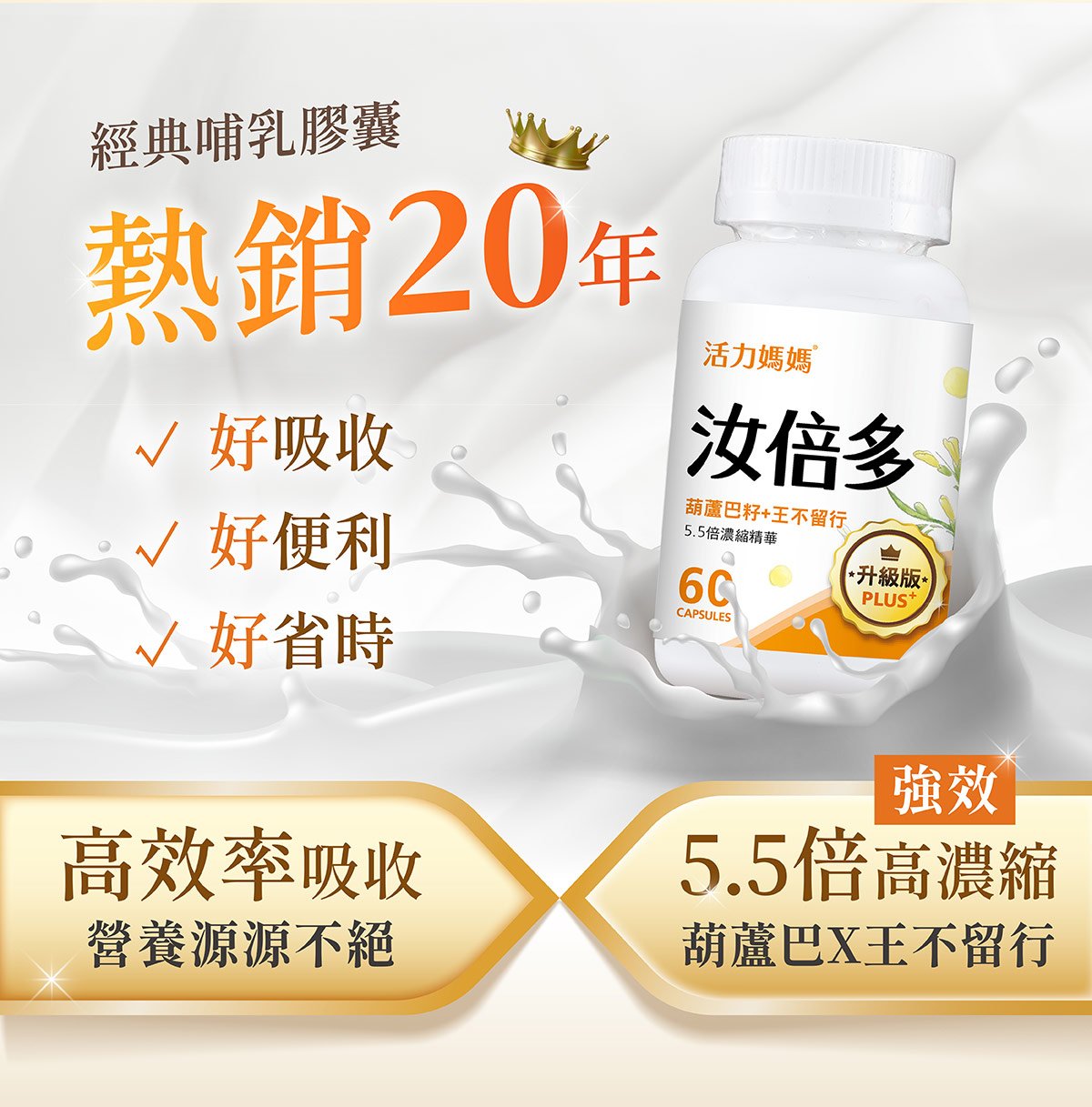 經典哺乳膠囊熱銷20年