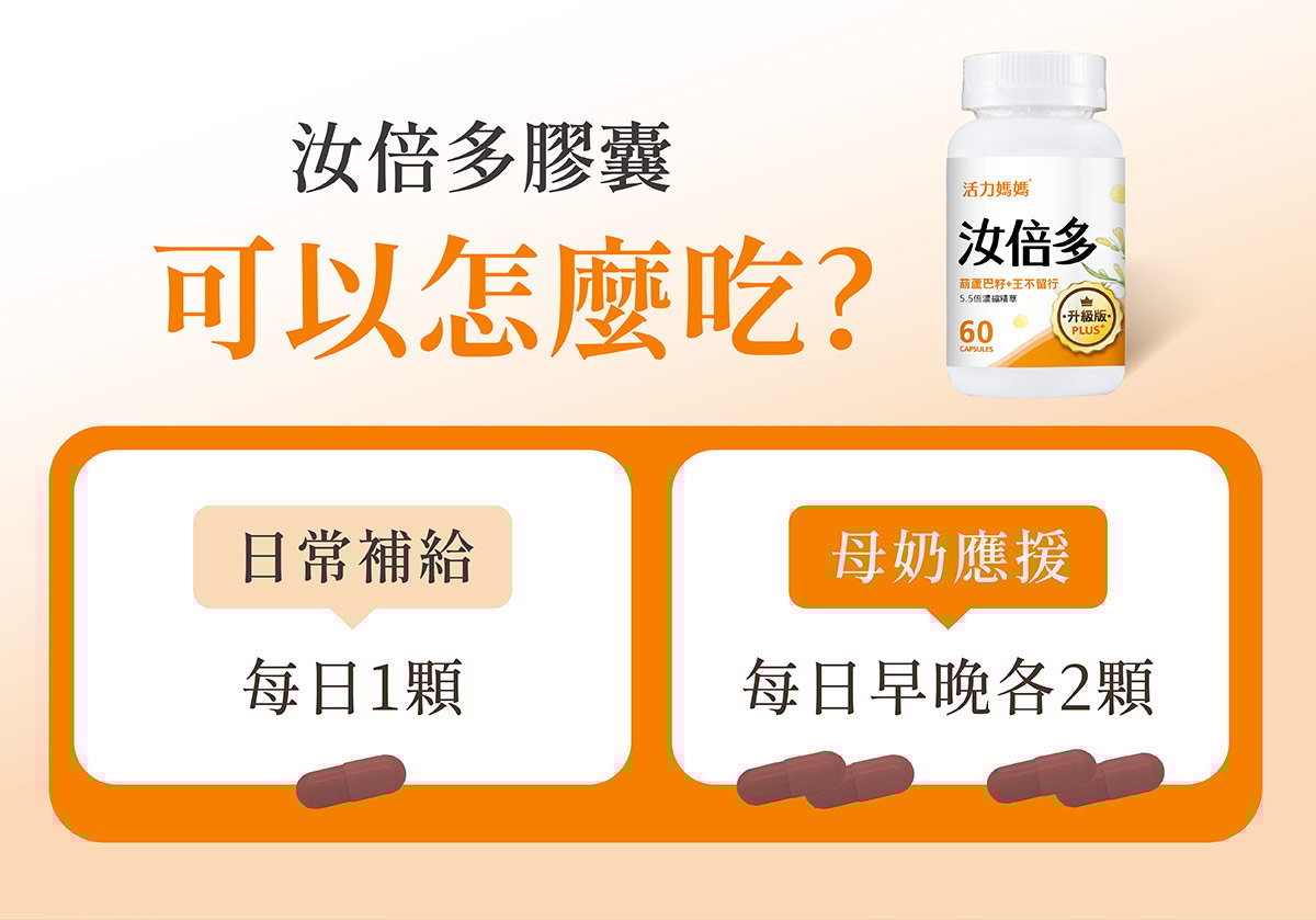 汝倍多怎麼吃?日常補給每日1顆，加強期每日早晚各2顆
