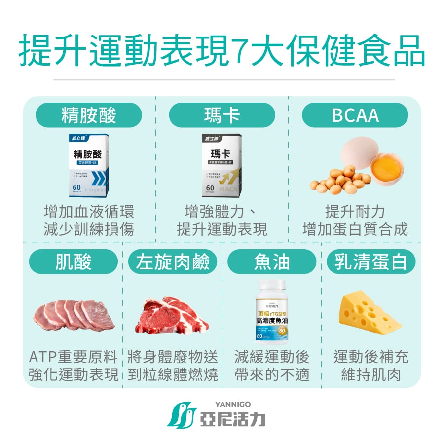 提升運動表現7大保健食品