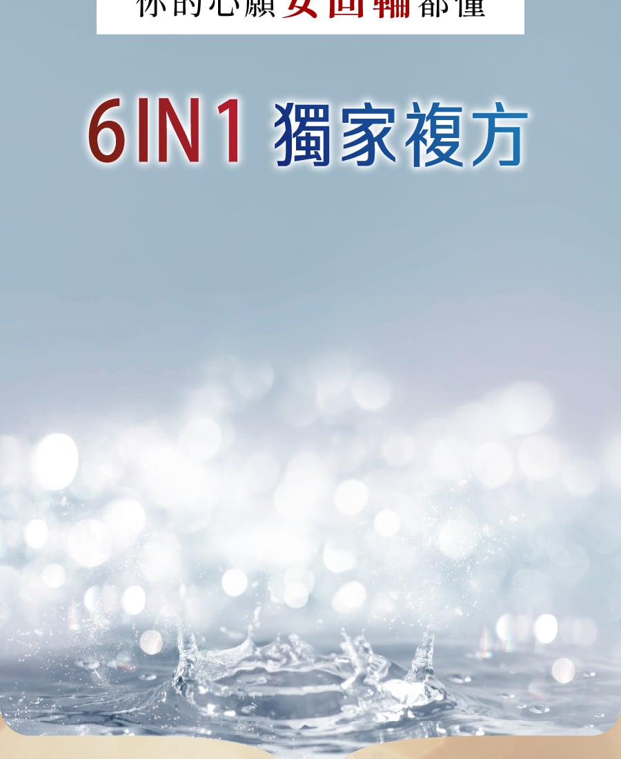 安固輪6合一獨家複方，補給身體需要的有效潤滑配方