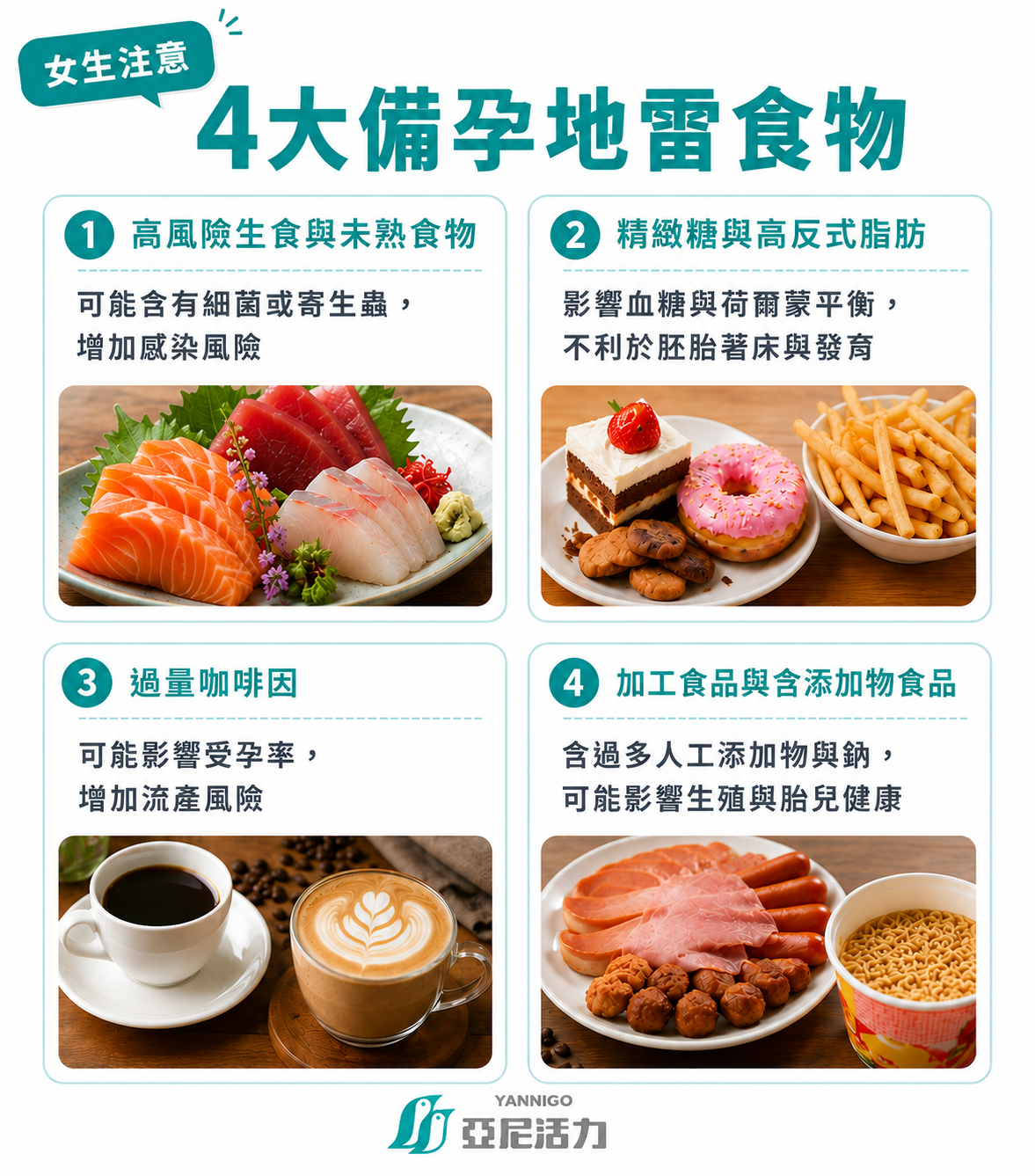 描述4種備孕雷食物